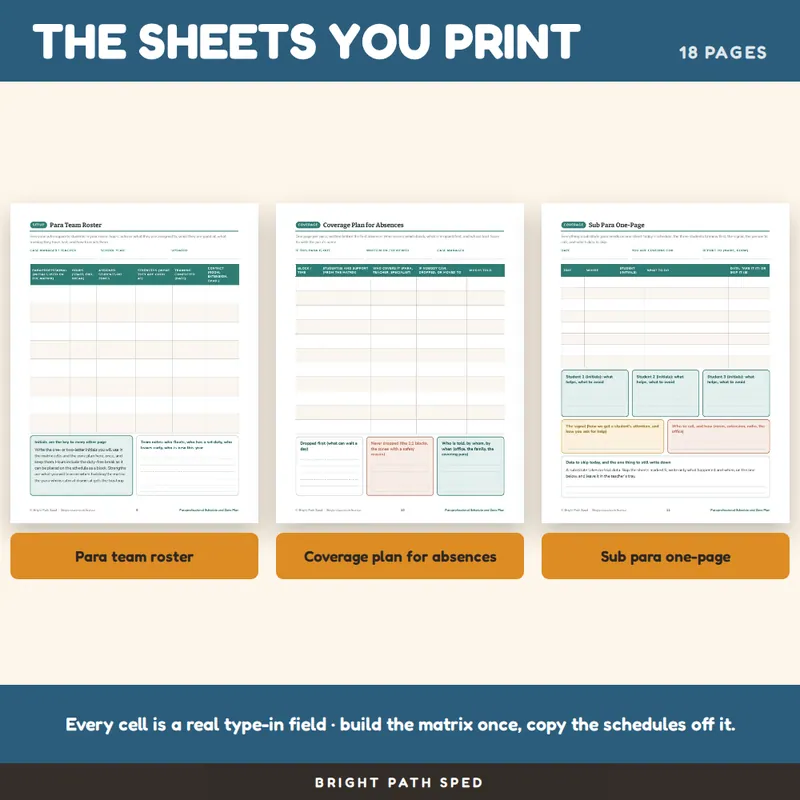 Paraprofessional Schedule and Zone Plan Editable, image 3 of 4