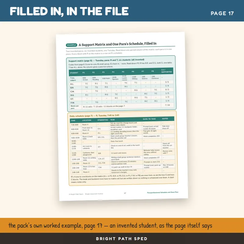 Paraprofessional Schedule and Zone Plan Editable, image 4 of 4