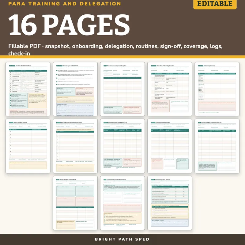 Paraprofessional Training and Delegation Checklists Editable, image 4 of 4