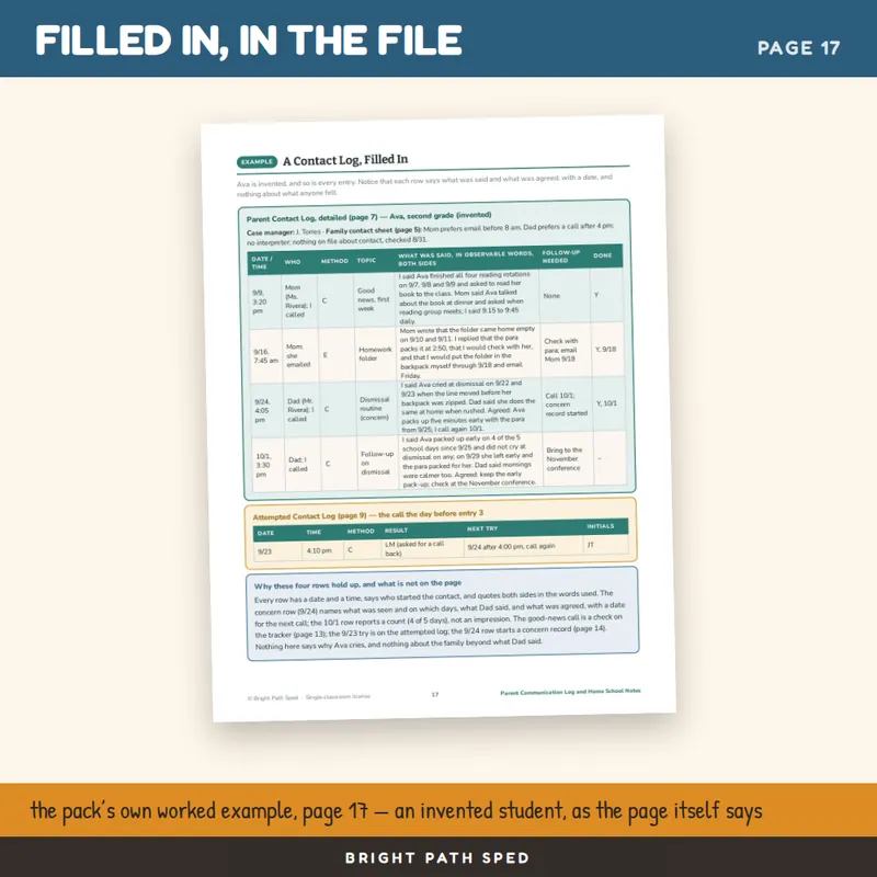 Parent Communication Log Editable, image 4 of 4