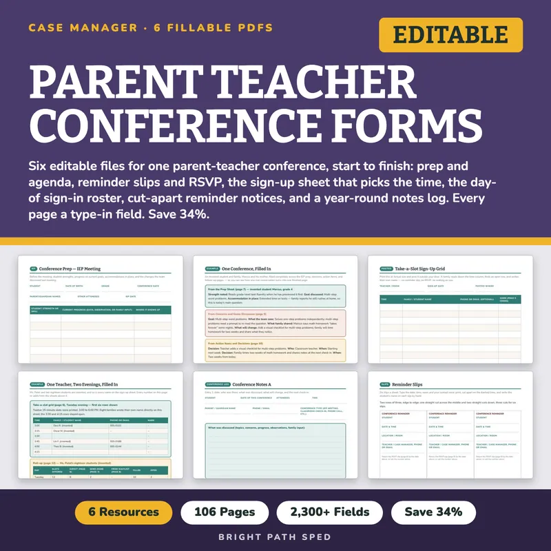 Parent Teacher Conference Forms Bundle, image 1 of 3