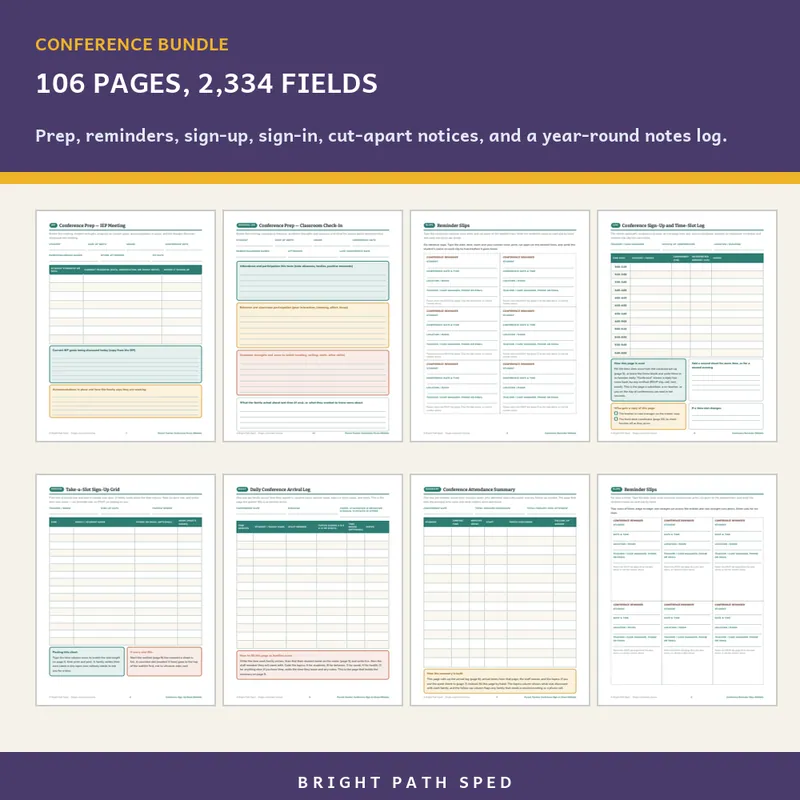 Parent Teacher Conference Forms Bundle, image 3 of 3