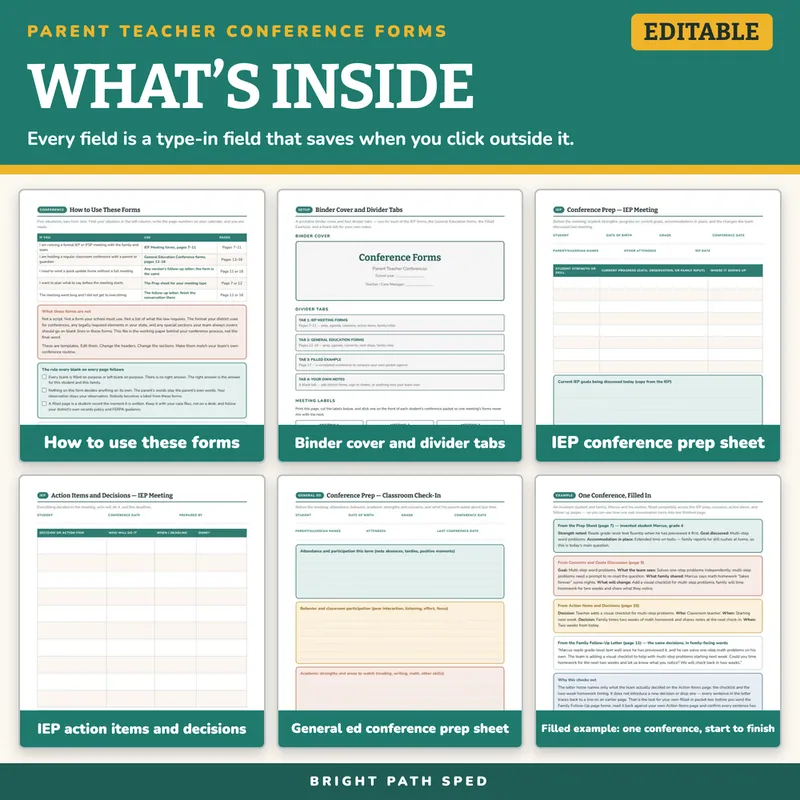 Parent Teacher Conference Forms Editable, image 2 of 4