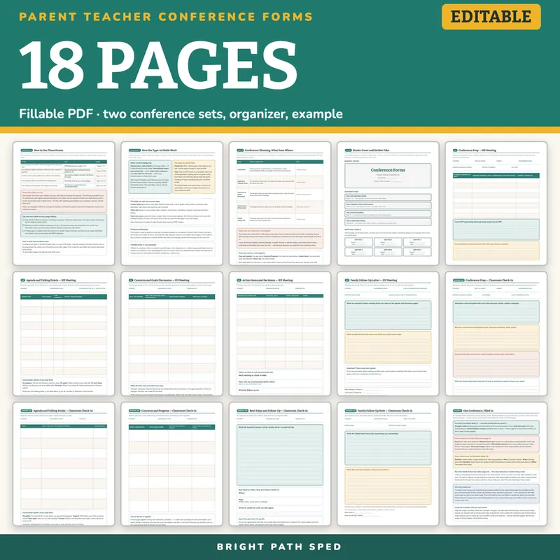Parent Teacher Conference Forms Editable, image 4 of 4