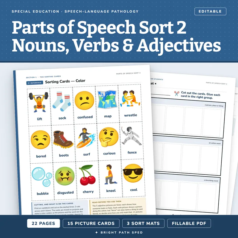 Parts of Speech Picture Sort 2, image 1 of 4