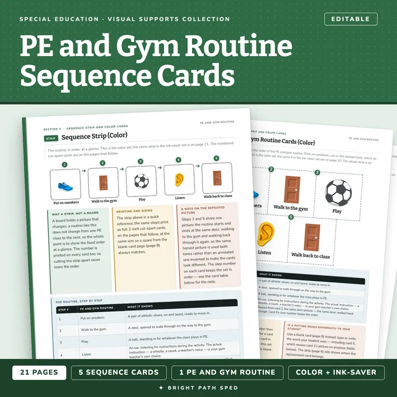 PE and Gym Routine Visual Schedule Cards, image 1 of 4