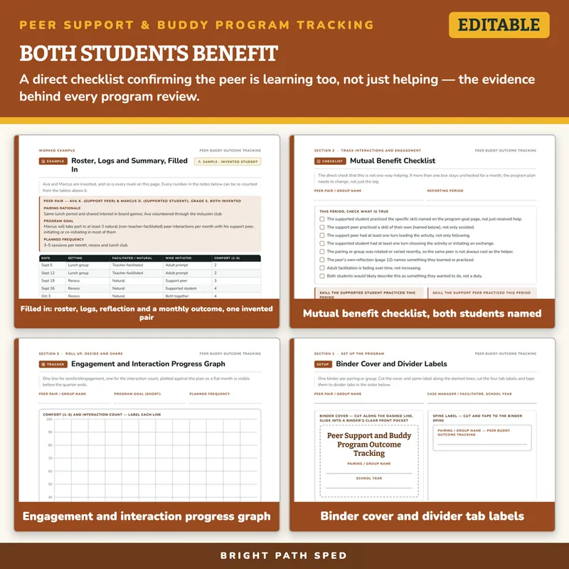 Peer Support and Buddy Program Outcome Tracking Editable, image 3 of 4