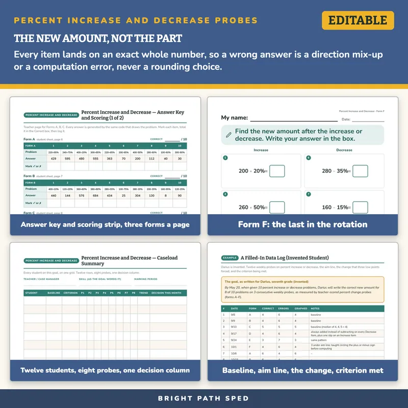 Percent Increase and Decrease Progress Monitoring Probes, image 3 of 4