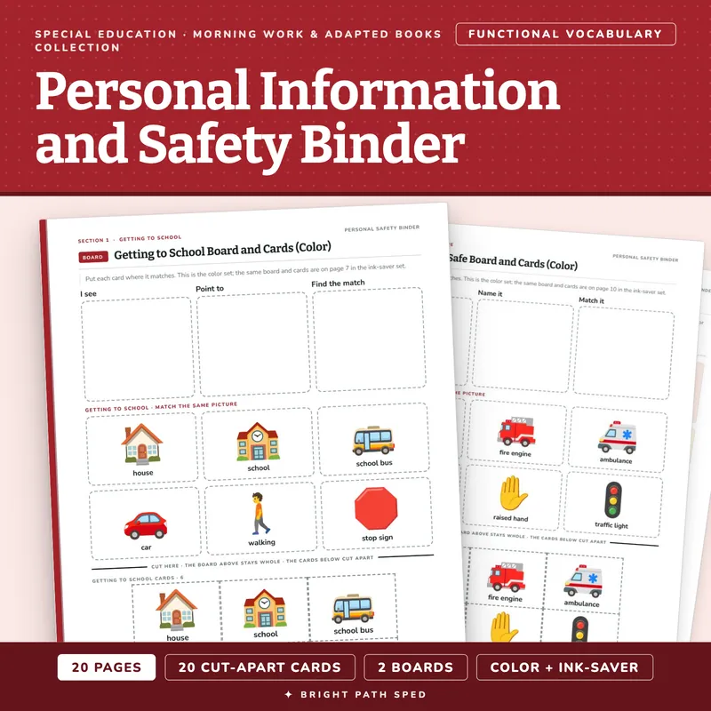 Personal Information and Safety Matching Binder, image 1 of 4