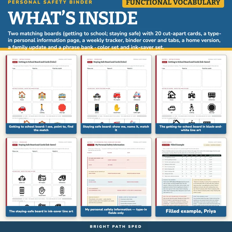 Personal Information and Safety Matching Binder, image 2 of 4