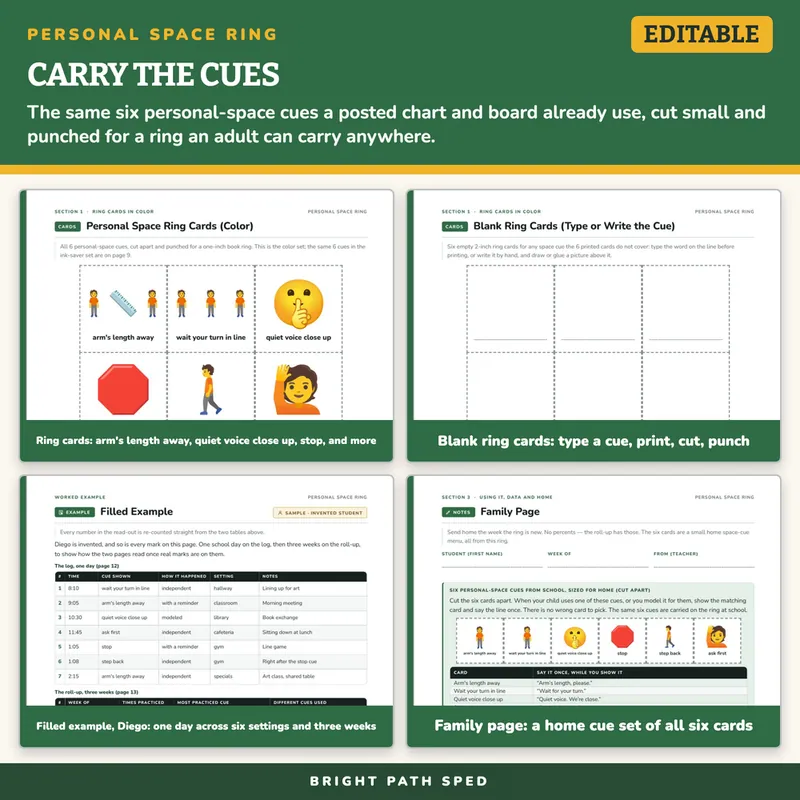 Personal Space Ring Cards for Special Education, image 3 of 4