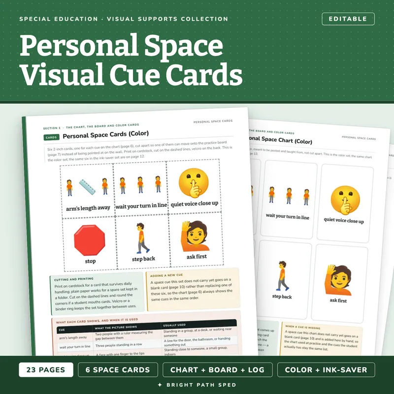Personal Space Visual Cue Cards, image 1 of 4