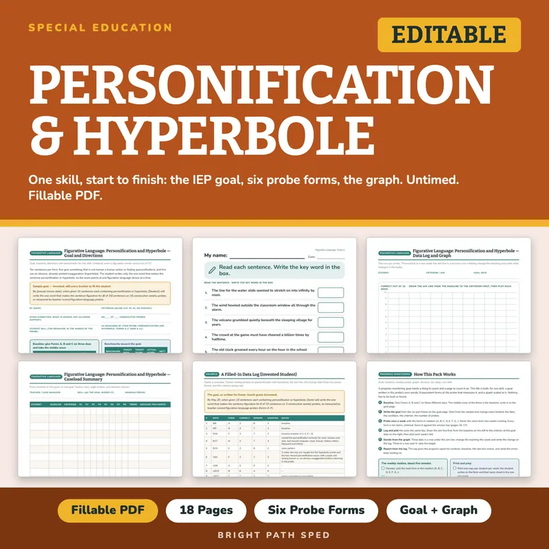 Personification and Hyperbole Progress Monitoring Probes, image 1 of 4