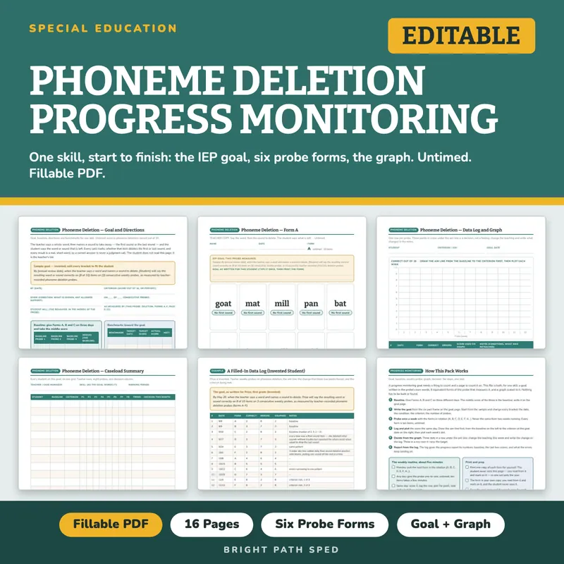 Phoneme Deletion Progress Monitoring Probes, image 1 of 4