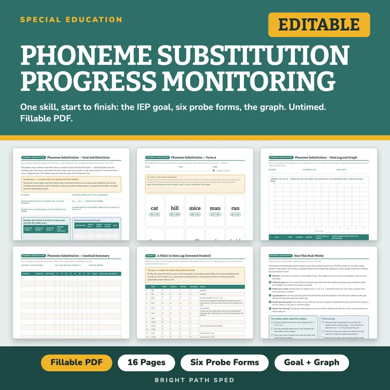 Phoneme Substitution Progress Monitoring Probes, image 1 of 4