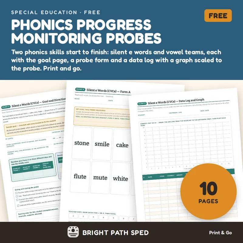 Phonics Progress Monitoring Probes FREE, image 1 of 4