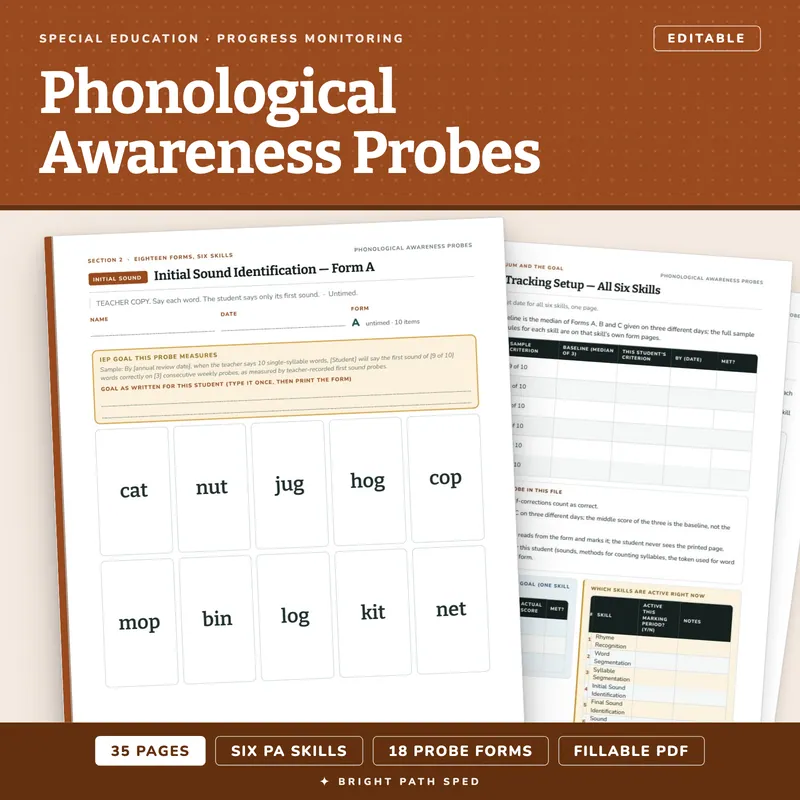 Phonological Awareness Progress Monitoring Probes, image 1 of 4