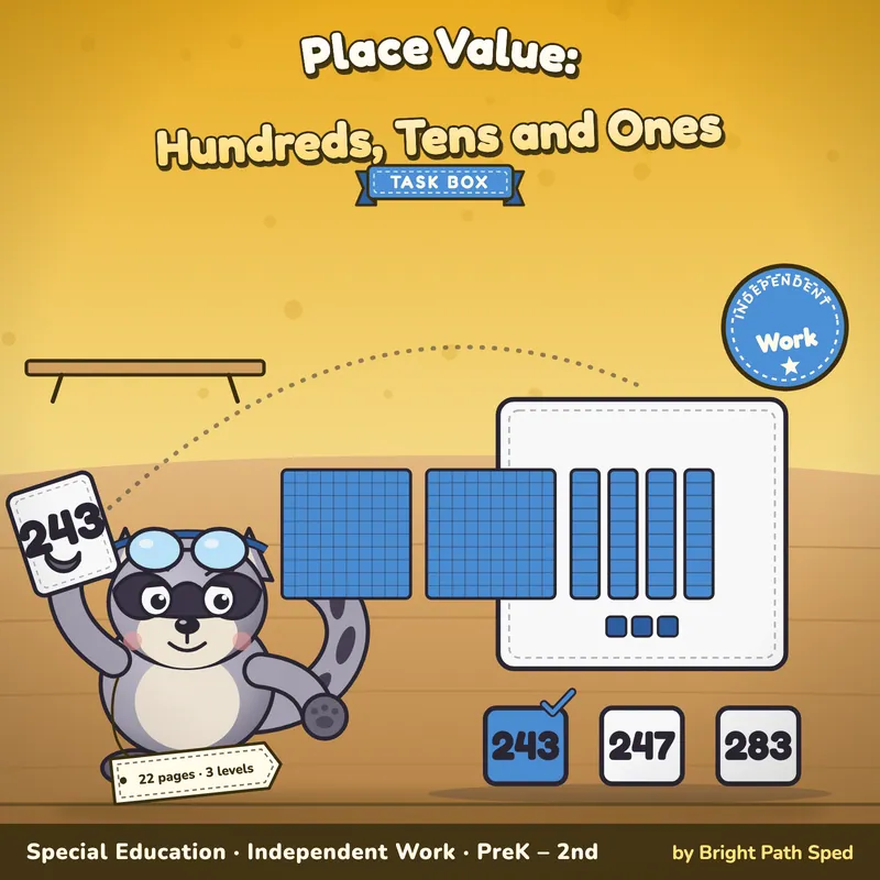 Place Value Hundreds Tens and Ones Task Box, image 1 of 4