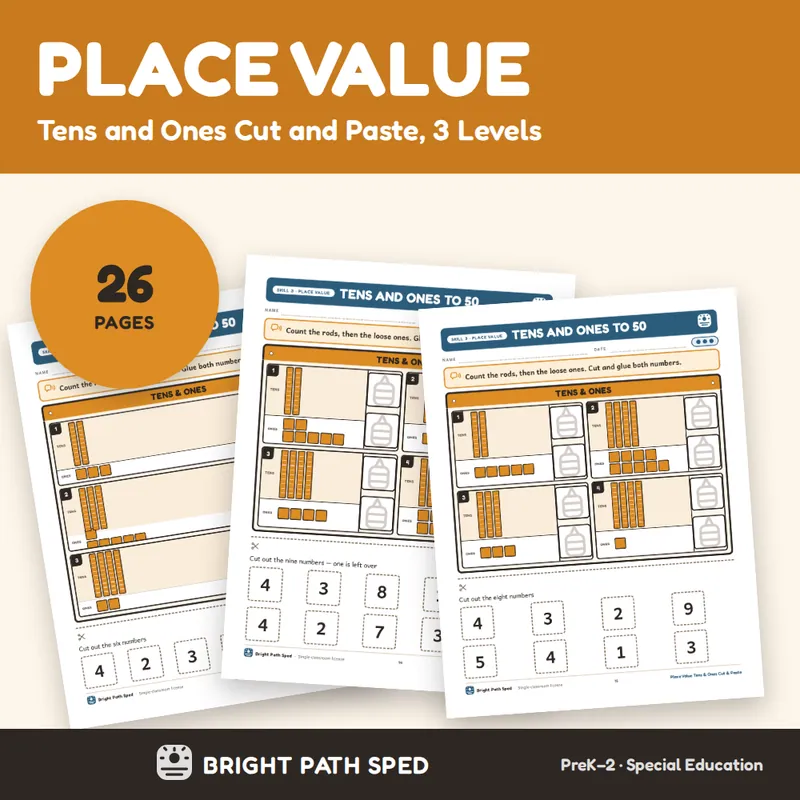 Place Value Tens and Ones Cut and Paste, image 1 of 4