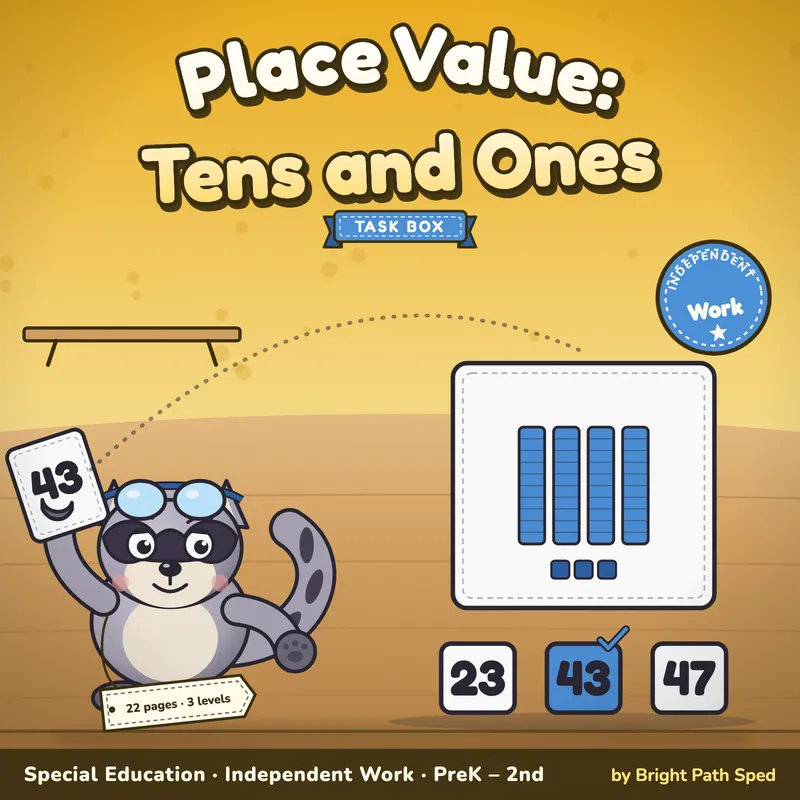 Place Value Tens and Ones Task Box, image 1 of 4