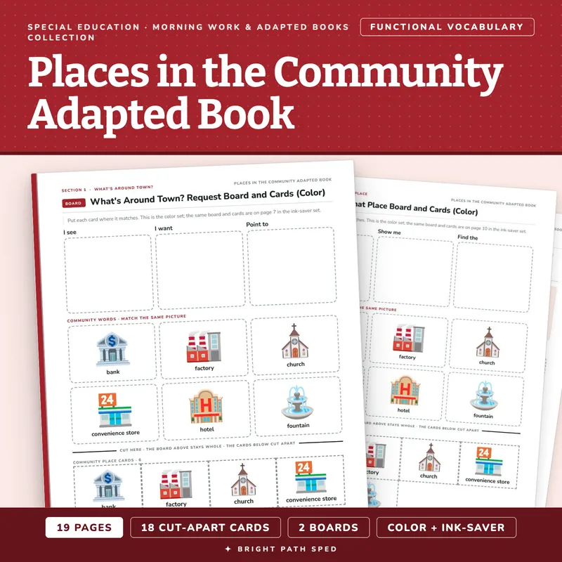Places in the Community Adapted Book, image 1 of 4