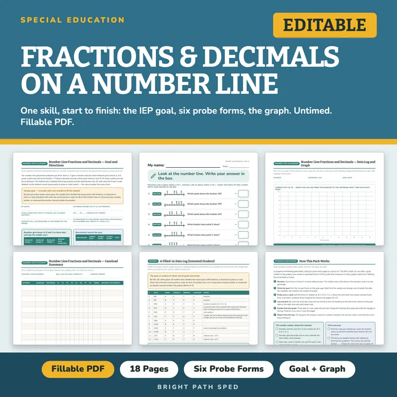 Plotting Fractions and Decimals on a Number Line Probes, image 1 of 4