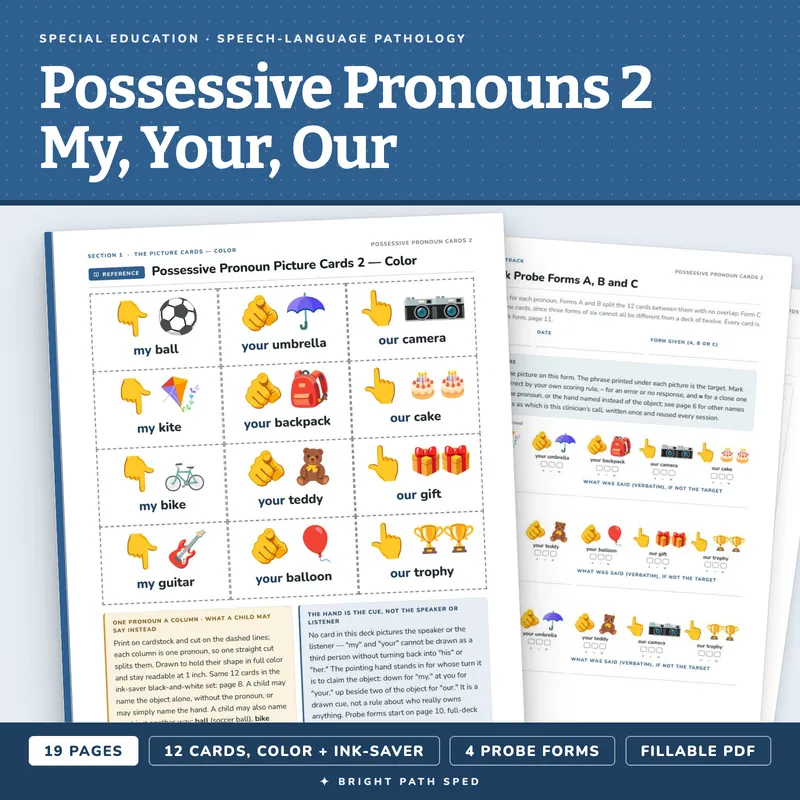 Possessive Pronouns Picture Cards 2: My, Your, Our, image 1 of 4