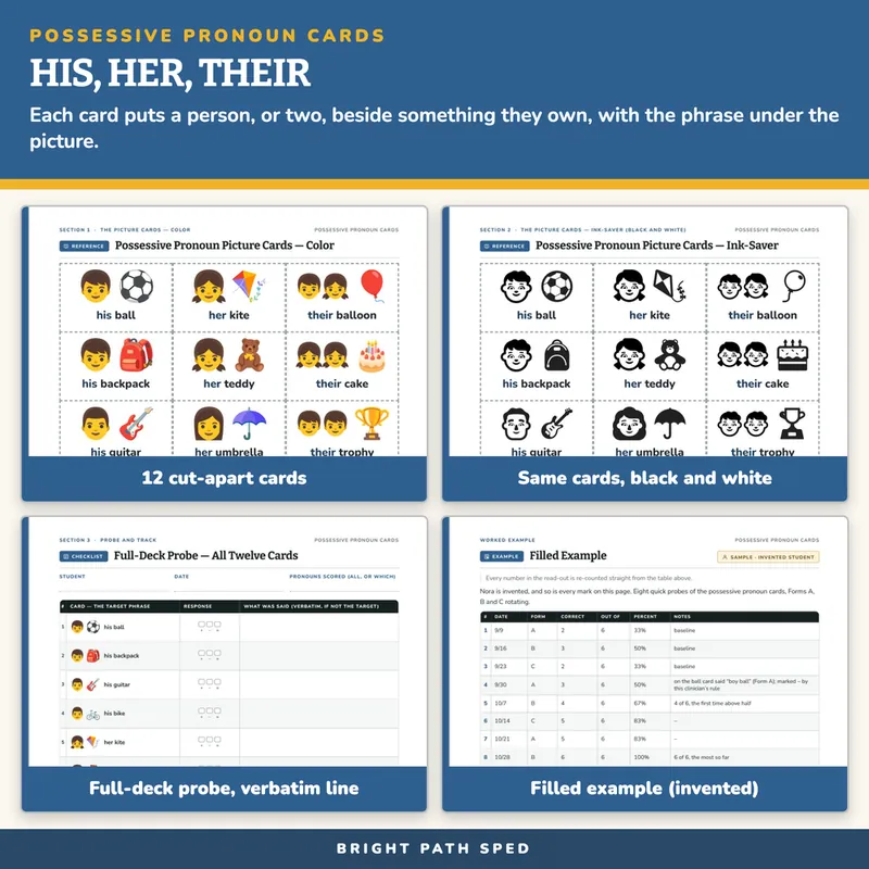 Possessive Pronouns Picture Cards: His, Her, Their, image 3 of 4