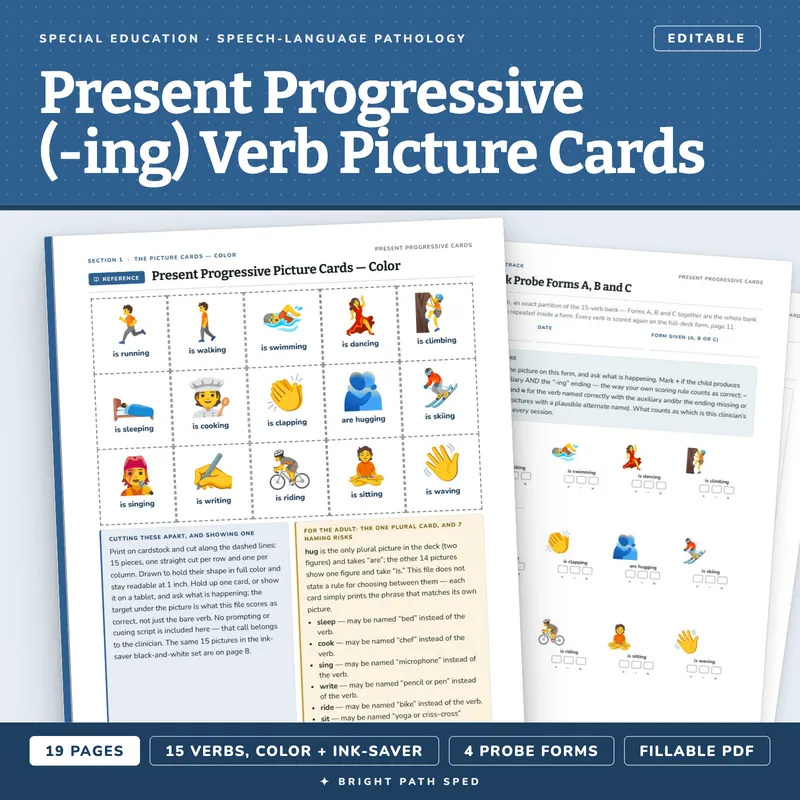 Present Progressive -ing Verb Picture Cards, image 1 of 4