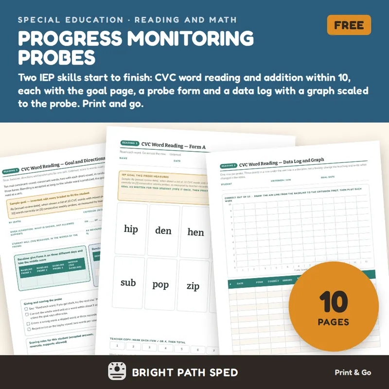 Progress Monitoring Probes FREE, image 1 of 4