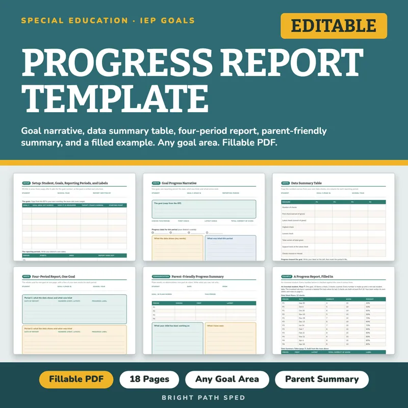 Progress Report Template Editable, image 1 of 4