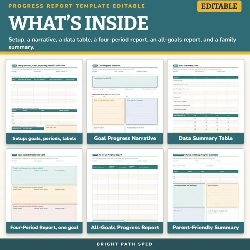 Progress Report Template Editable, image 2 of 4