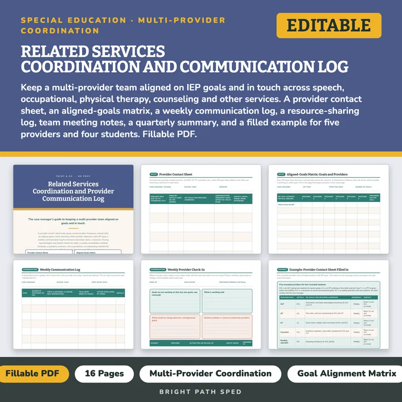 Provider Coordination Log Editable, image 1 of 4