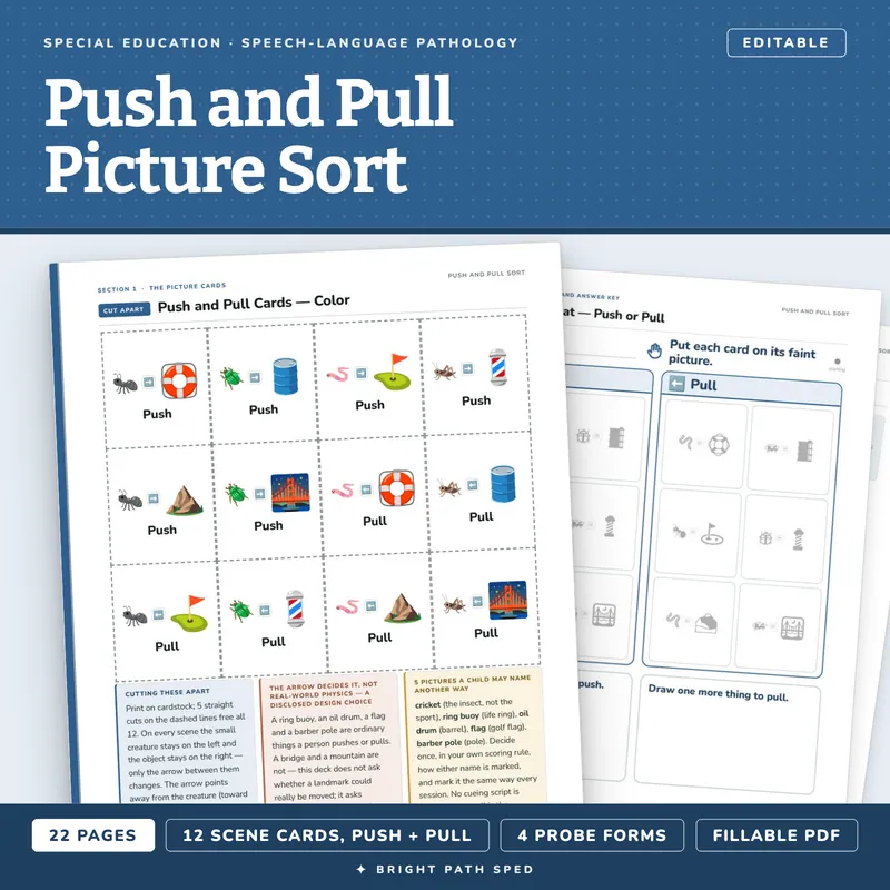 Push and Pull Sort Picture Cards, image 1 of 4