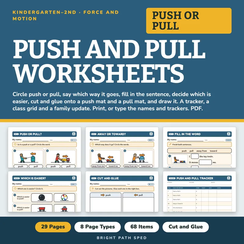 Push and Pull Worksheets, image 1 of 4