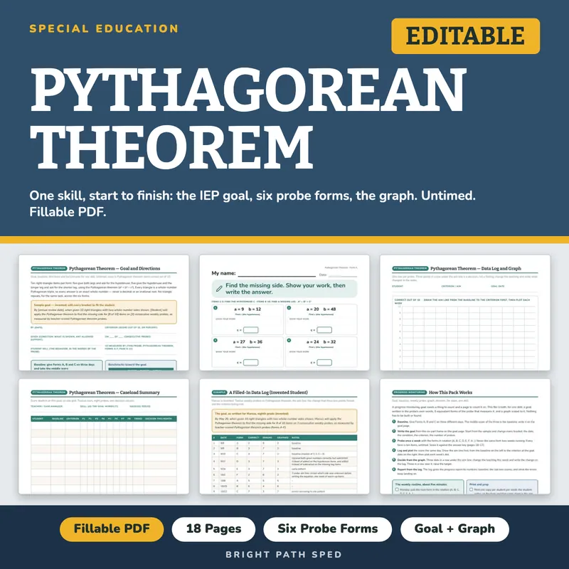 Pythagorean Theorem Progress Monitoring Probes, image 1 of 4
