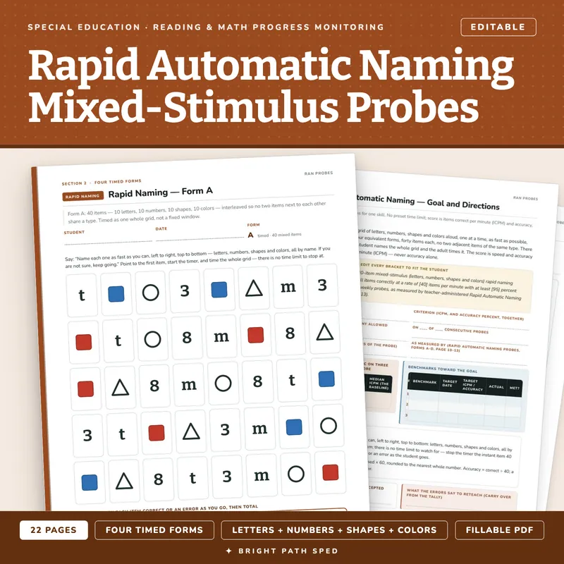 Rapid Automatic Naming RAN Probes, image 1 of 4