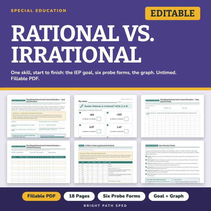 Rational and Irrational Numbers Probes, image 1 of 4