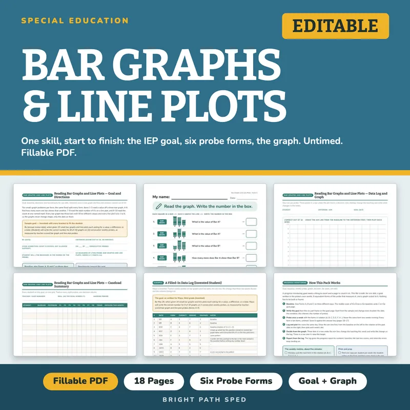 Reading Bar Graphs and Line Plots Progress Monitoring Probes, image 1 of 4