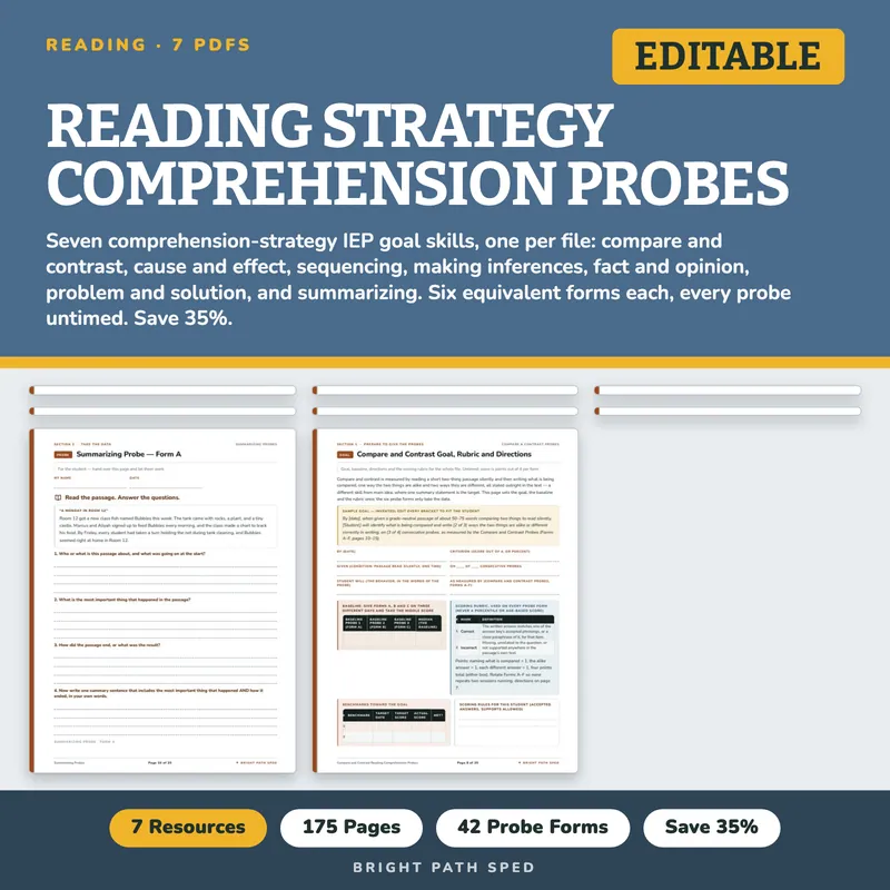 Reading Comprehension Strategy Probes Bundle, image 1 of 3