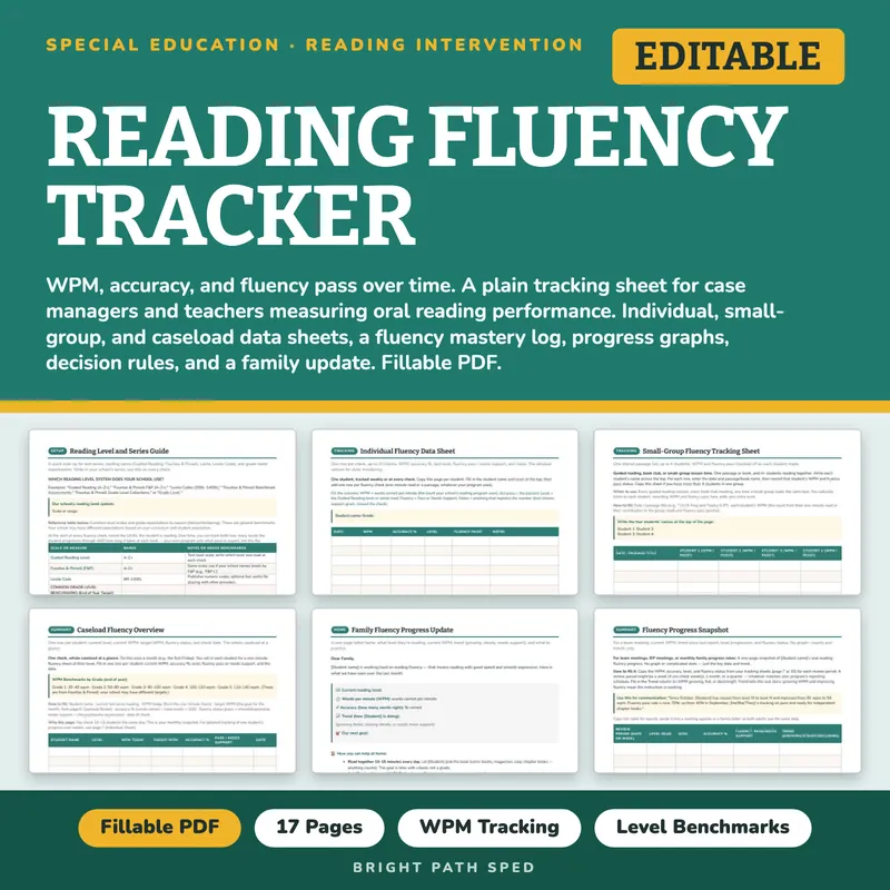 Reading Fluency Tracker, image 1 of 4
