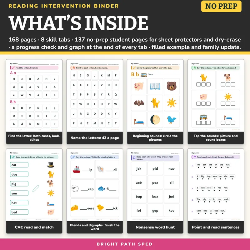 Reading Intervention Binder for Beginning Readers, image 2 of 4
