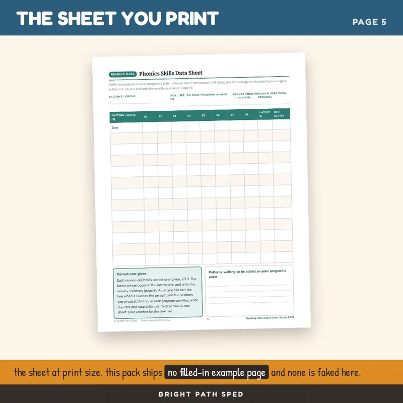 Reading Intervention Data Sheets FREE, image 4 of 4