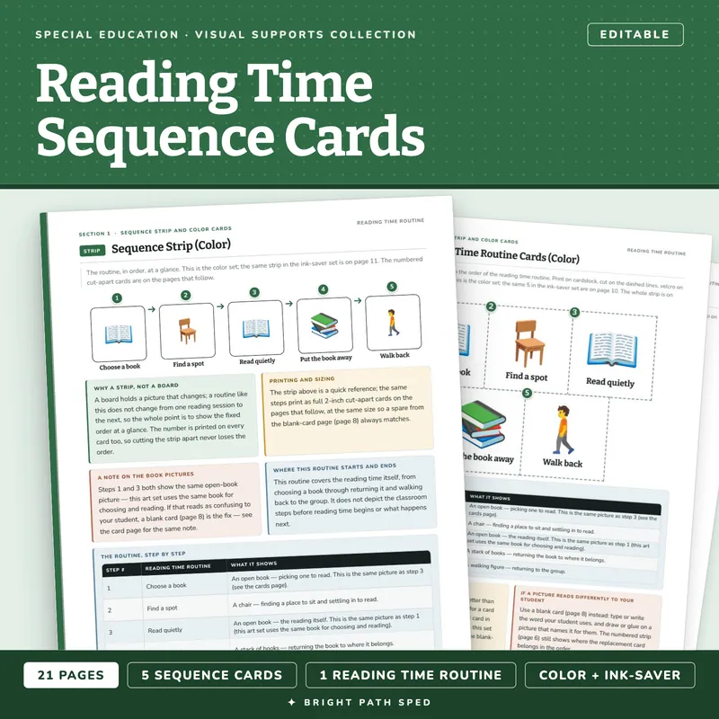 Reading Time Routine Visual Schedule Cards, image 1 of 4