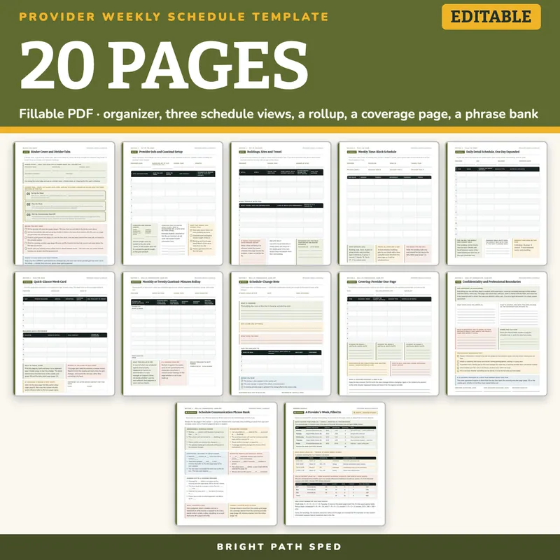 Related Services Provider Weekly Schedule Template Editable, image 4 of 4