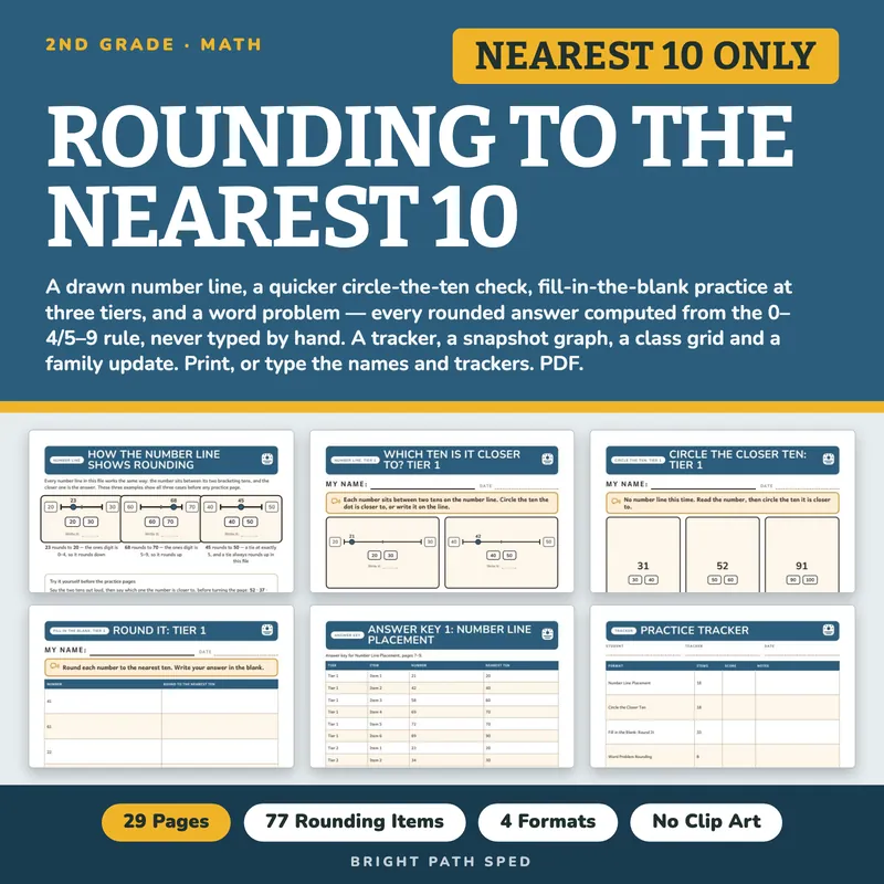 Rounding to the Nearest 10 Worksheets, image 1 of 4