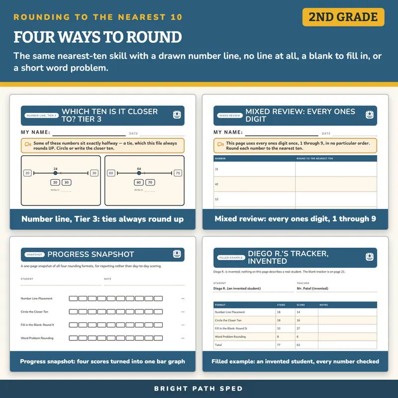 Rounding to the Nearest 10 Worksheets, image 3 of 4