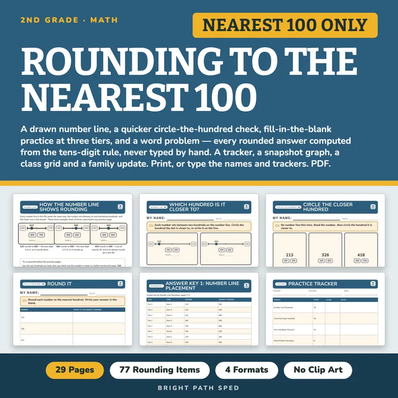 Rounding to the Nearest 100 Worksheets, image 1 of 4