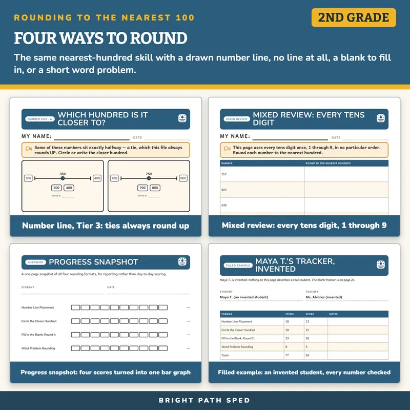 Rounding to the Nearest 100 Worksheets, image 3 of 4