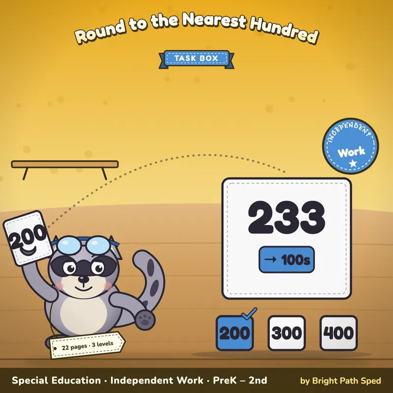 Rounding to the Nearest Hundred Task Box, image 1 of 4